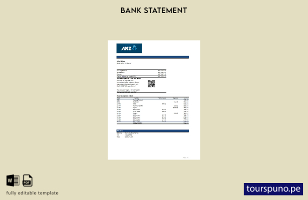 listo para imprimir plantilla de Excel de extracto bancario de Samoa ANZ